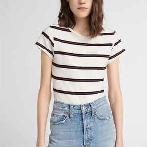 RE/DONE Striped 60s Slim Tee Cotton Bodysuit Size XS